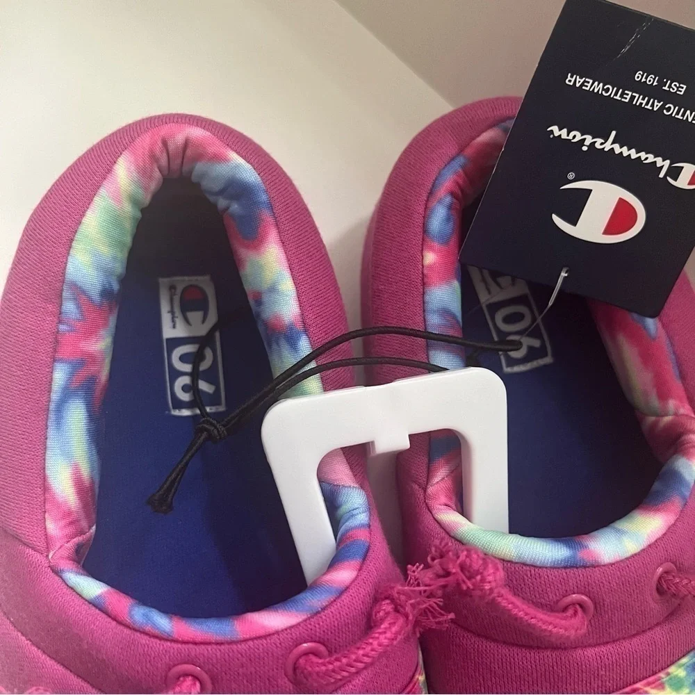 Champion Academy Youth Women’s Pink Tie Dye Slippers Slide On Shoes Sz 6 NWT
